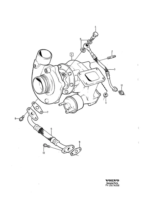Turbocharger with connecting parts