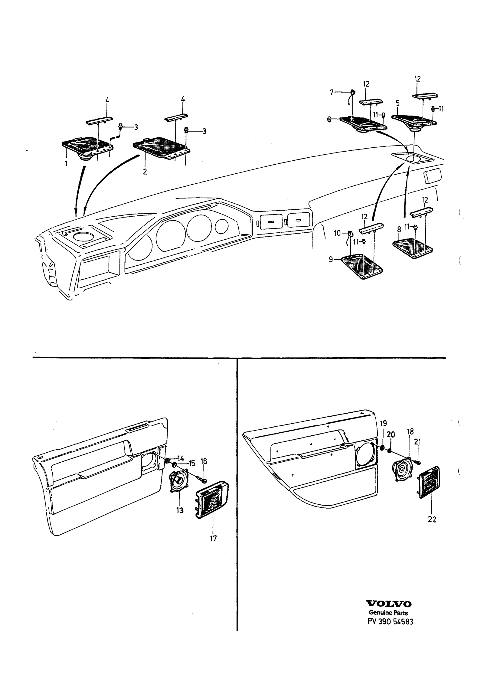 HÖGTALARE INSTRUMENTBRÄDA DÖRRPANEL