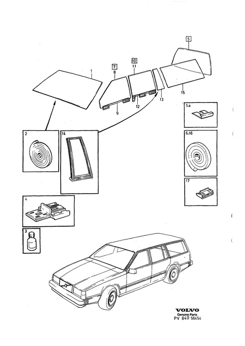 Windscreen, rear window and door windows