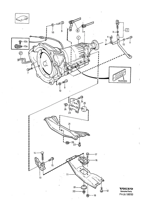 Gearbox, automatic gearbox mounting