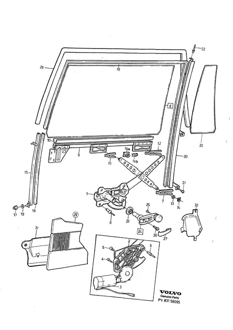 Rear door winder mechanism