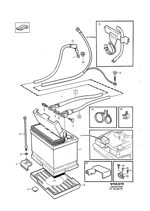 Batteries with mounting parts