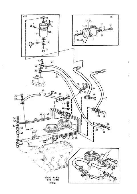 Insprutare med bränslerör motor, bränslefilter