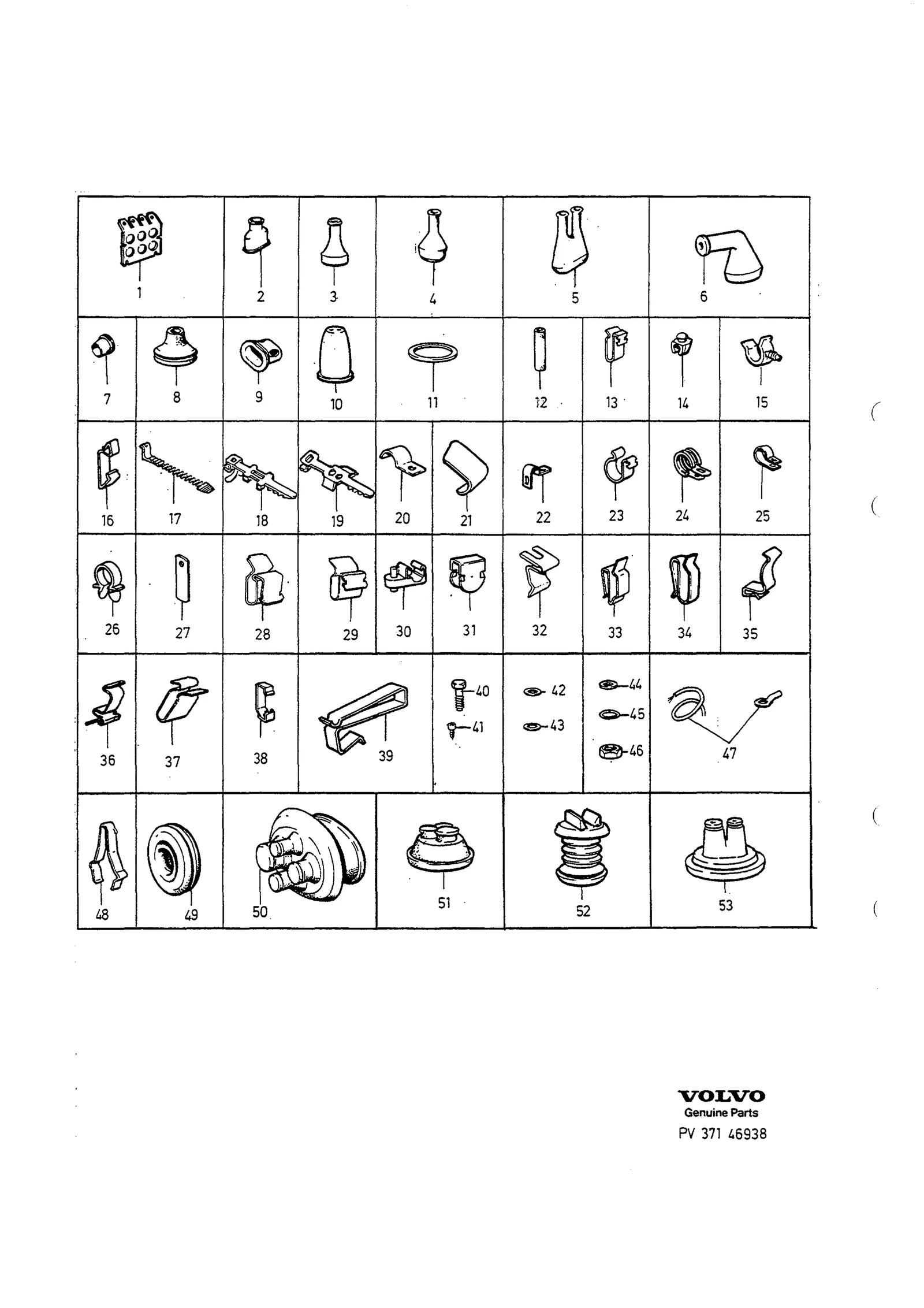 ISOLATORHÖLJEN, HÅLLARE, GUMMIBUSSNINGAR, KLAMMOR, SKRUVAR, MUTTRAR, BRICKOR