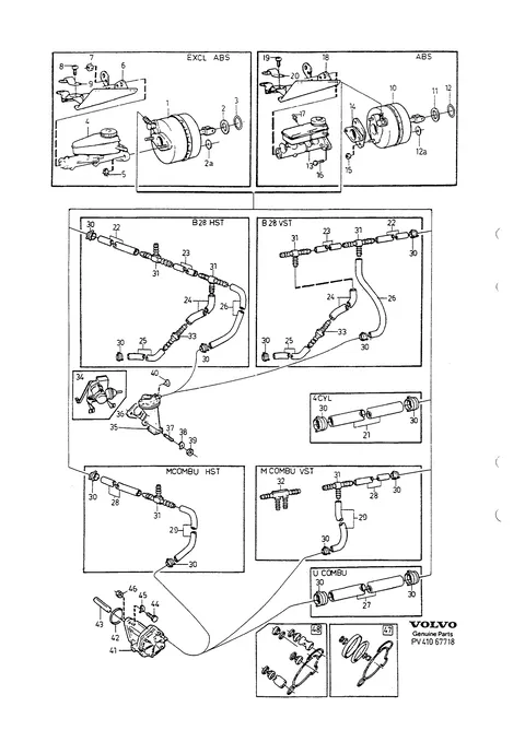 Huvudcylinder servocylinder vakuumpump