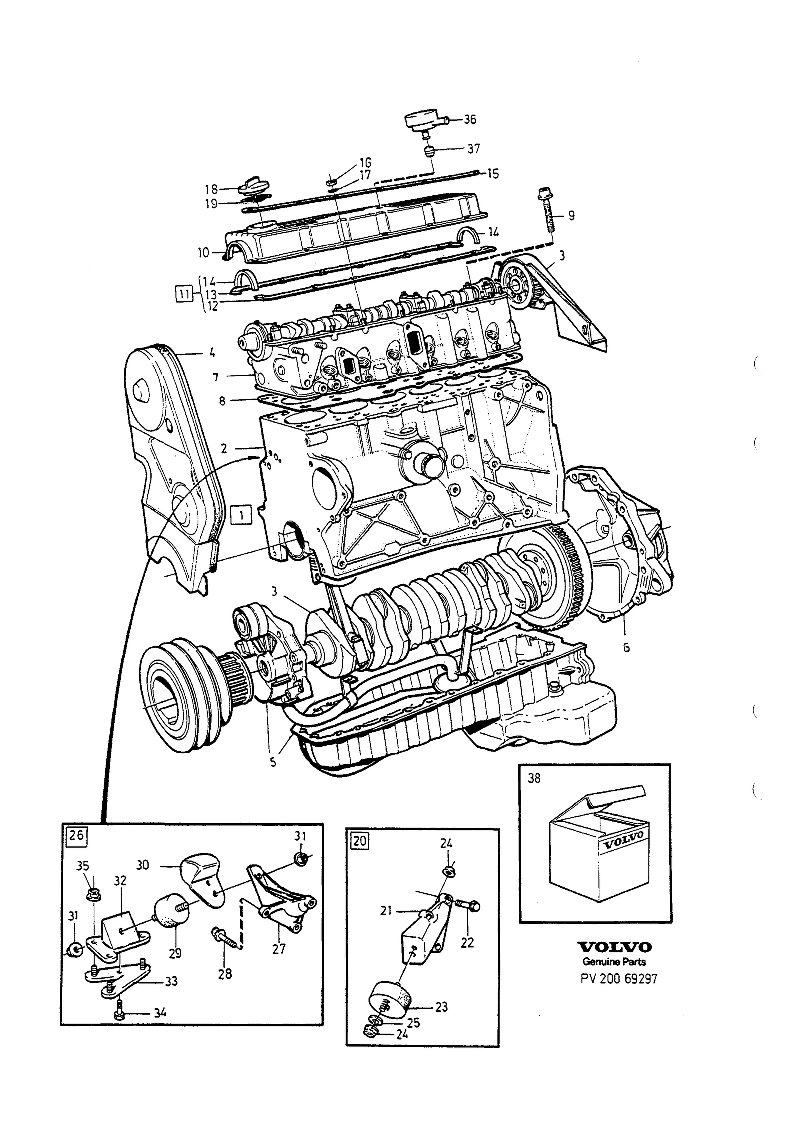 MOTOR MED MONTERINGSDETALJER