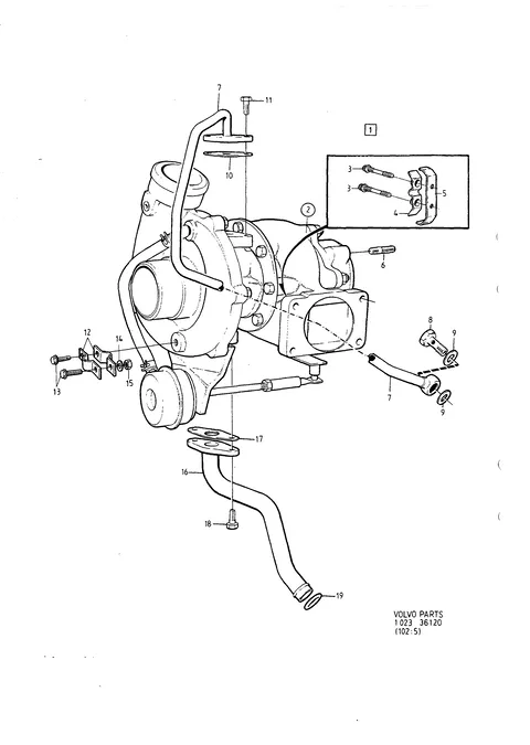 Turbolader mit anschlussteilen