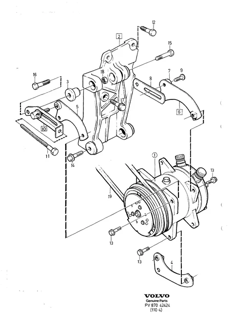 Kompressor kompressorupphängning kompressordrivning