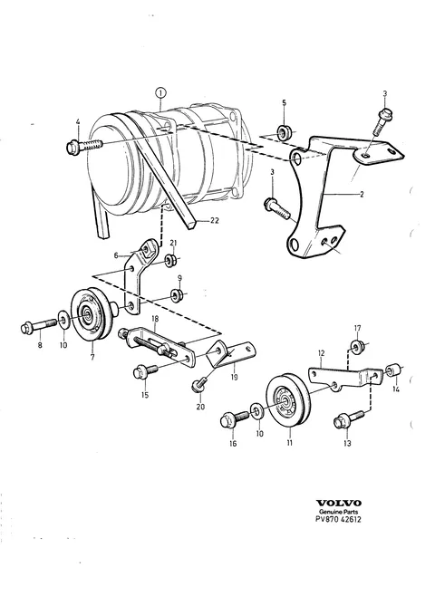 Kompressor, kompressorupphängning, kompressordrivning