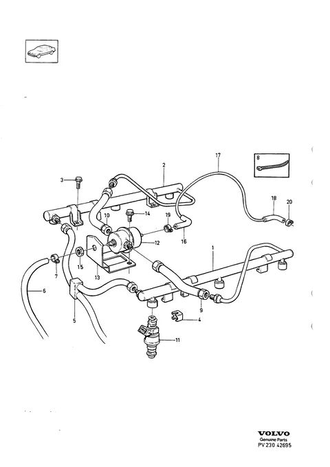Kraftstoffverteilungsrohr mit einbauteilen