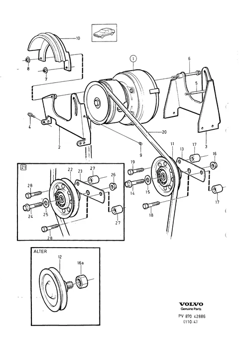 Kompressor kompressorupphängning kompressordrivning