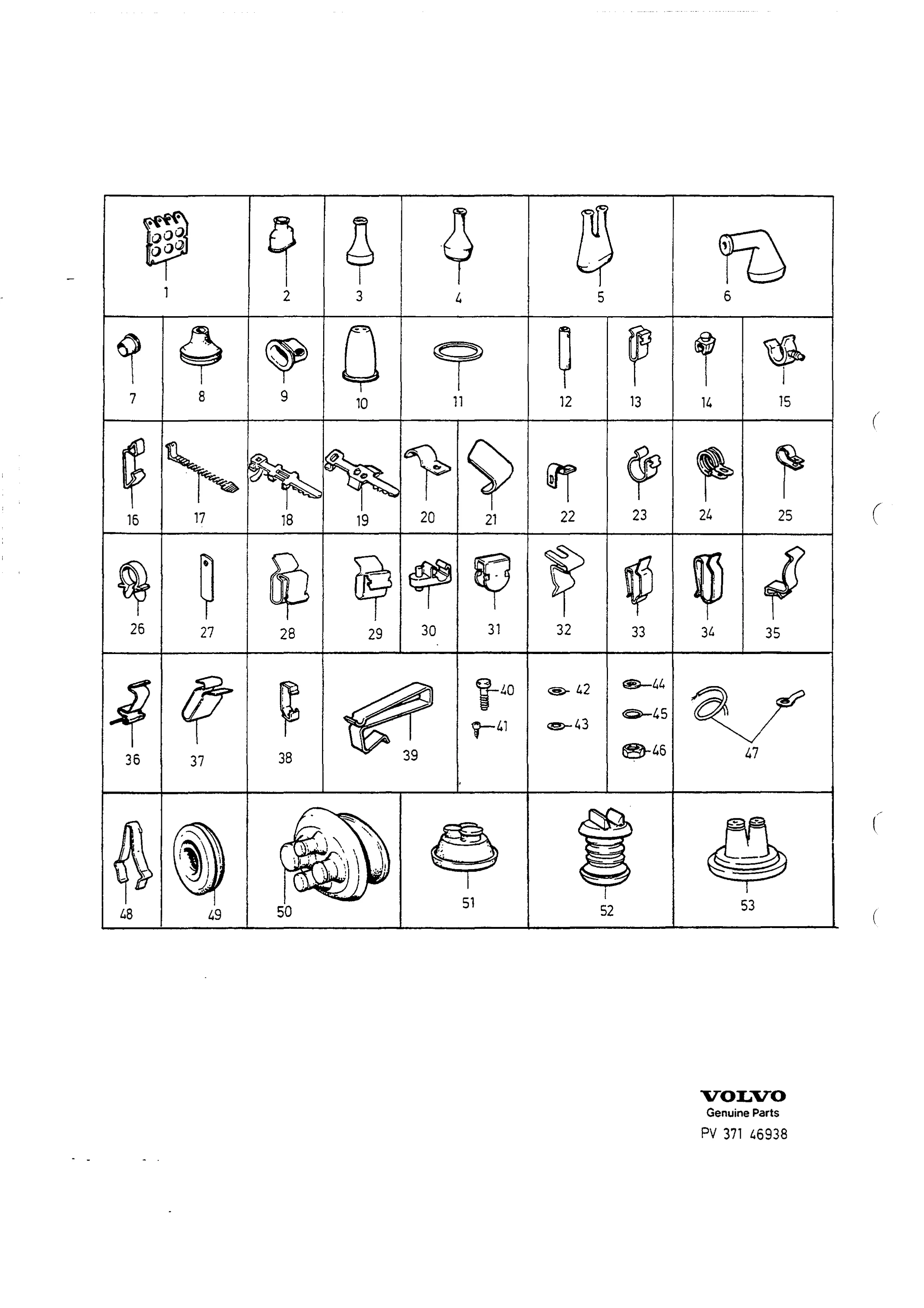 ISOLATORHÖLJEN, HÅLLARE, GUMMIBUSSNINGAR, KLAMMOR, SKRUVAR, MUTTRAR, BRICKOR