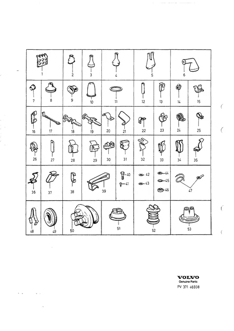 Isolatorhöljen, hållare, gummibussningar, klammor, skruvar, muttrar, brickor
