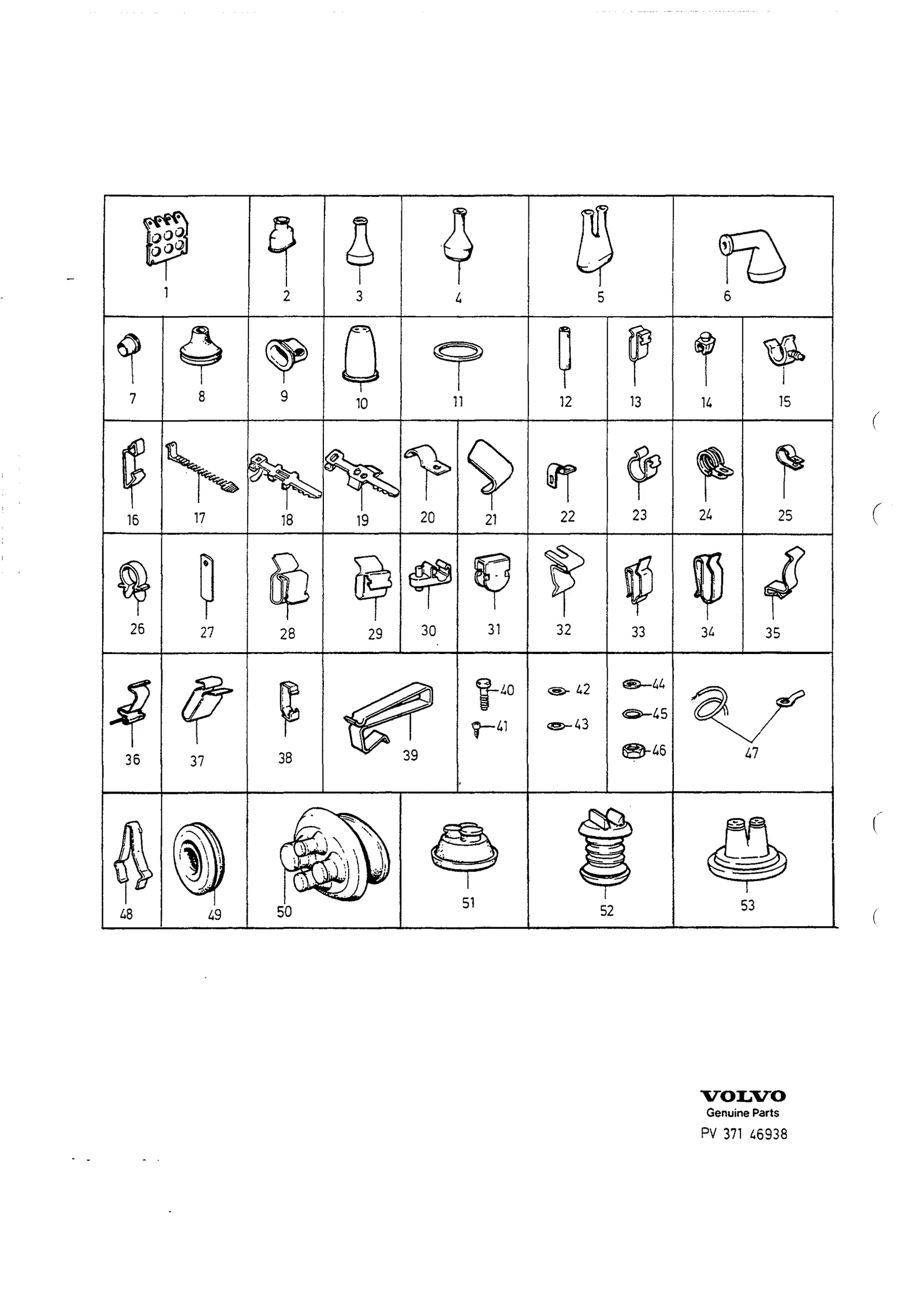 ISOLATORHÖLJEN, HÅLLARE, GUMMIBUSSNINGAR, KLAMMOR, SKRUVAR, MUTTRAR, BRICKOR