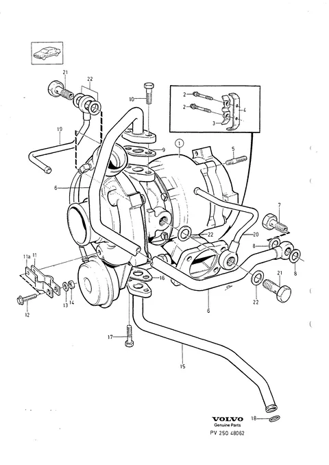 Turbolader mit anschlussteilen
