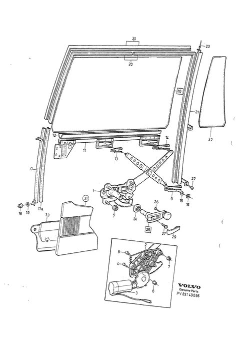 Hintertuer fensterhebermechanismus