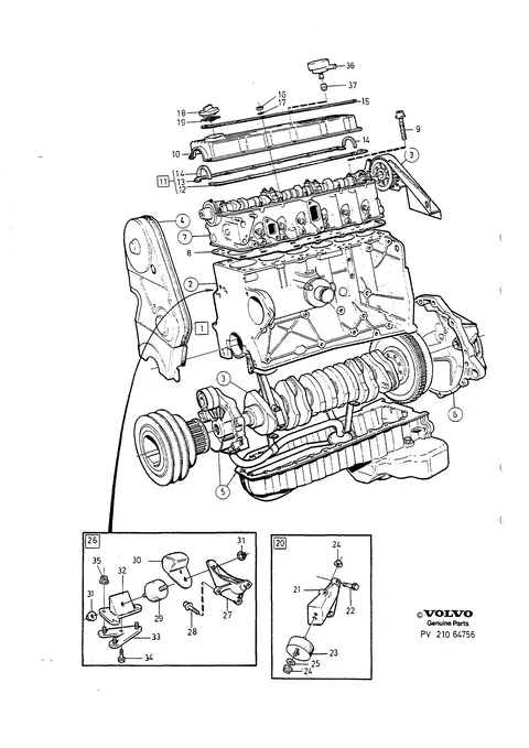 Motor mit einbauteilen