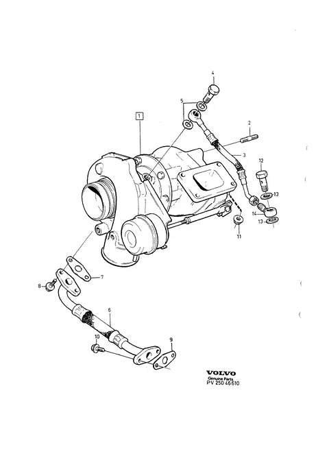 Turbocharger with connecting parts