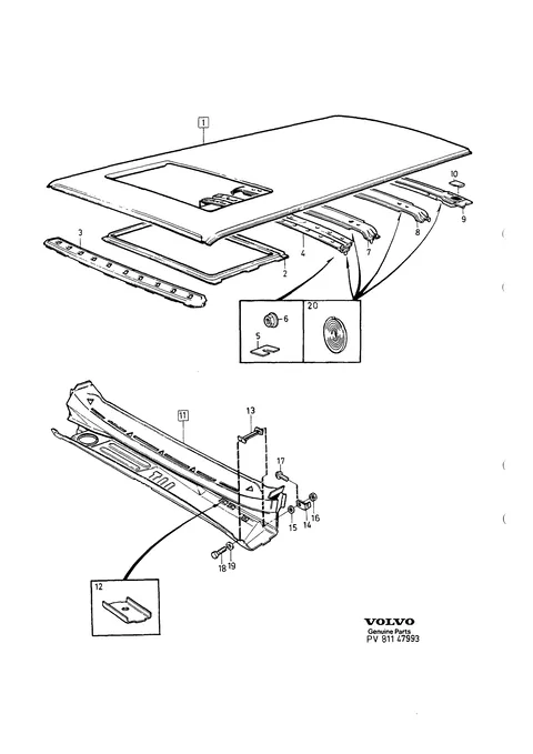 Body frame roof section