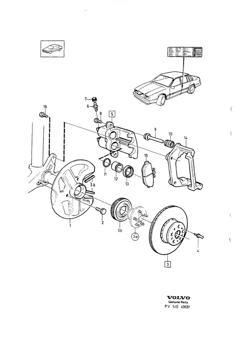 Front wheel disc, ventilated