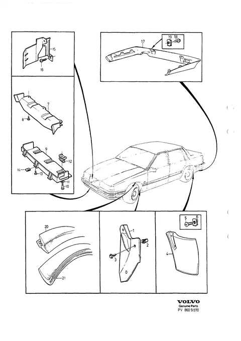 Cover plates, air guides, mudflaps