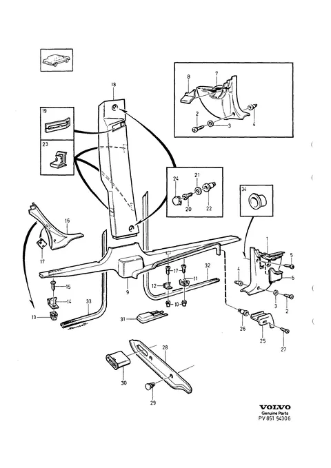 Interior parts, floor section.
