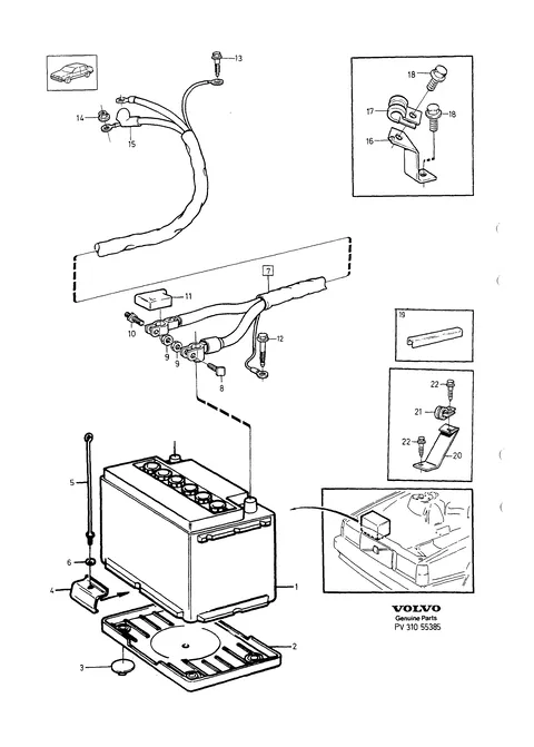 Batteries with mounting parts