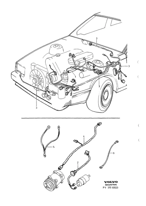 Cable harness engine compartment