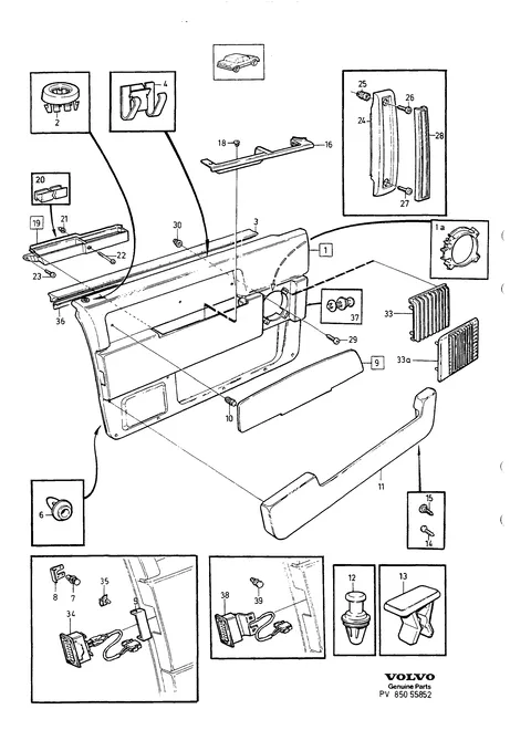 Parts for front door panel