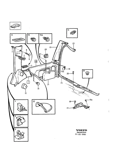 Interior trim luggage compartment