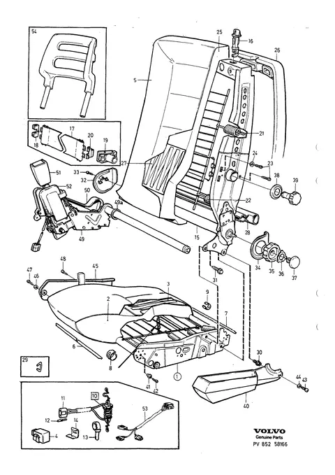 Front seat, manual adjustment