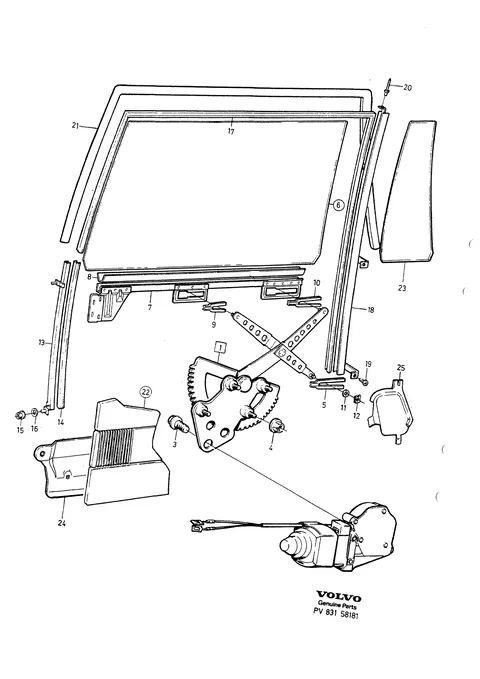 Rear door winder mechanism