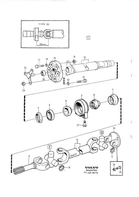Propeller shaft centre bearing and mounting