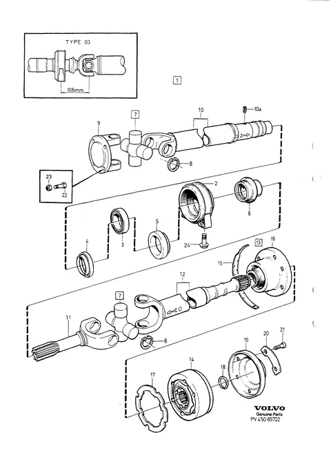 Propeller shaft centre bearing and mounting