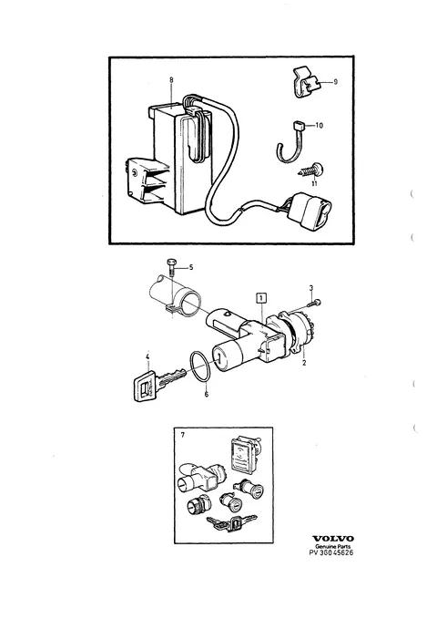 Column and starter lock switches central locking