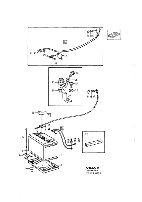 Batteries with mounting parts