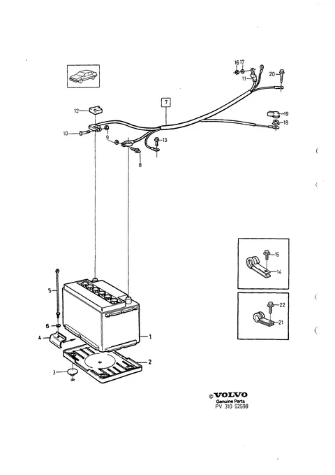 Batteries with mounting parts