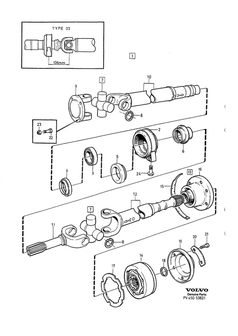 Propeller shaft centre bearing and mounting