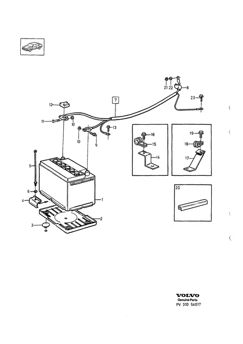 Batteries with mounting parts