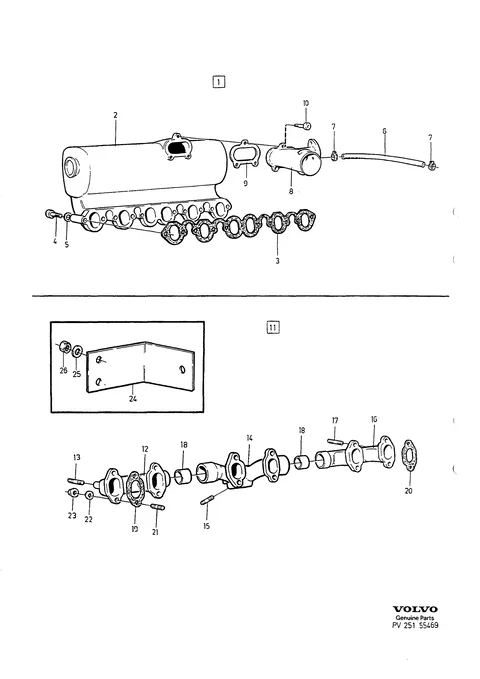 Induction pipe ( manifold ) exhaust manifold