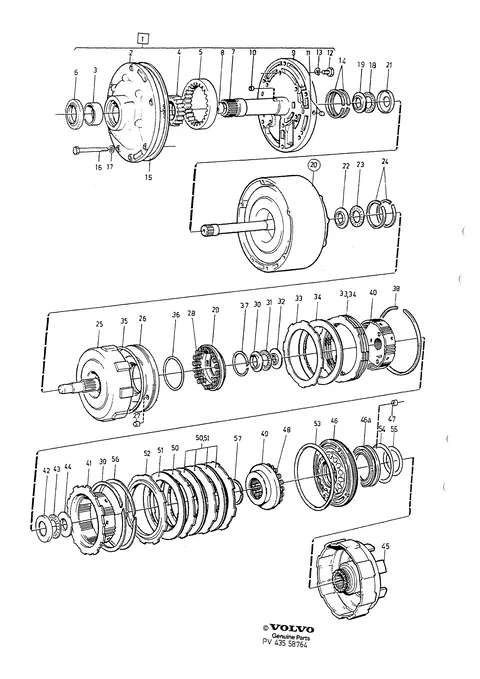 Automatic gearbox, pump housing - front planet gear - clutch housing