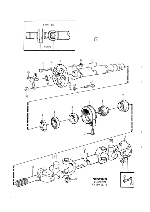 Propeller shaft centre bearing and mounting