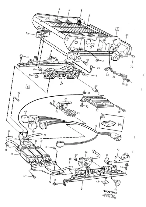 Subframe for seat, electrical adjustment