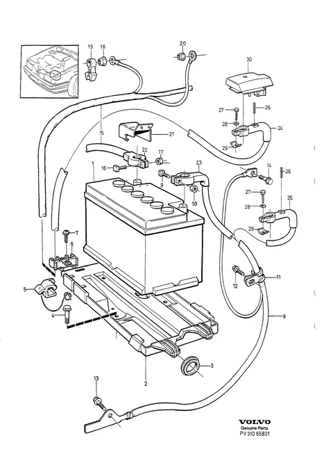 Batteries with mounting parts