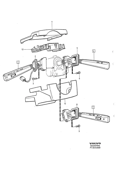 Switches, turn indicators, main and dipped beams, wiper/washer – 850-series, USA, CDN
