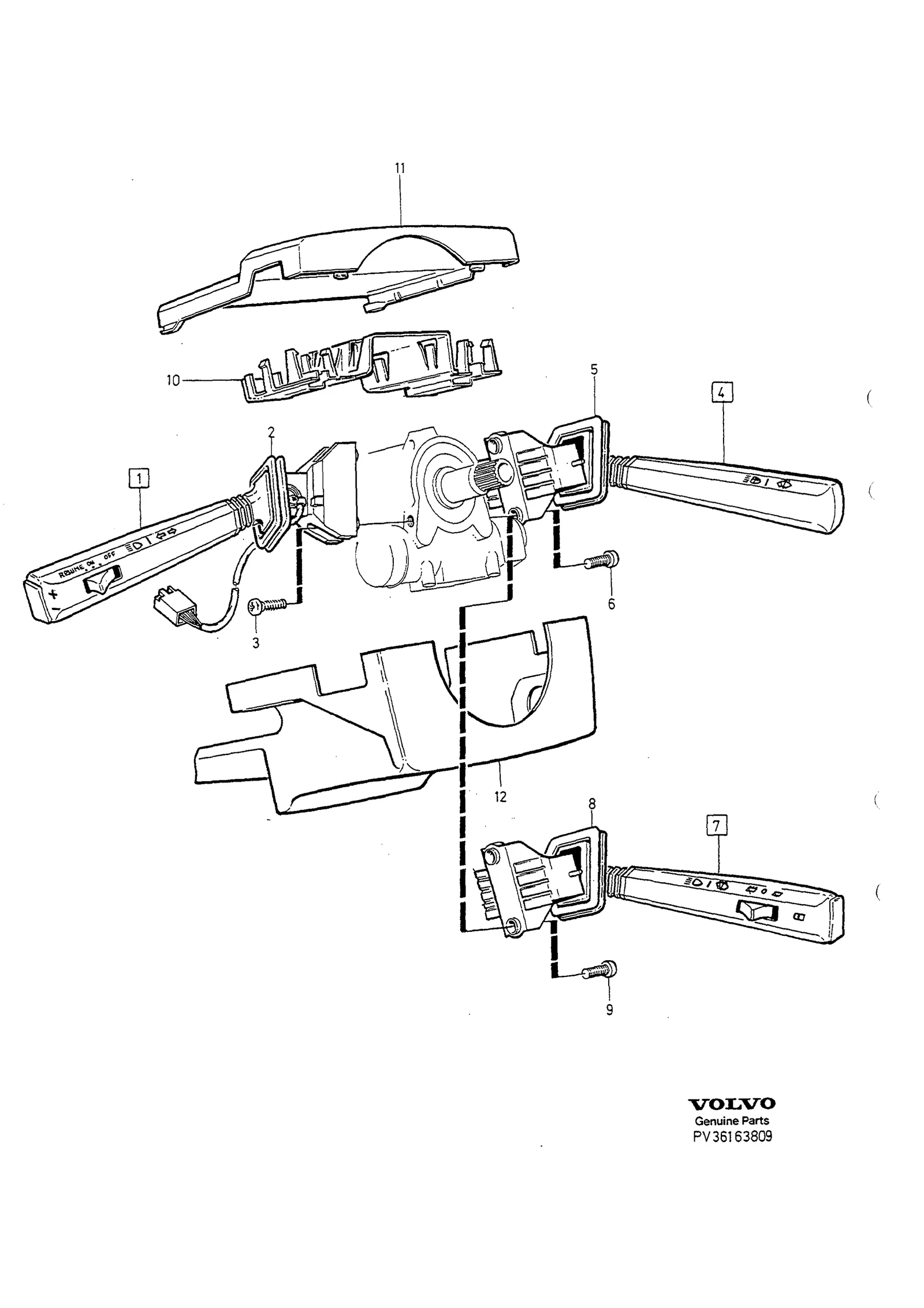 Commutateurs cignotants, codes/phares, essuie/lave-glace til Volvo 850 USA