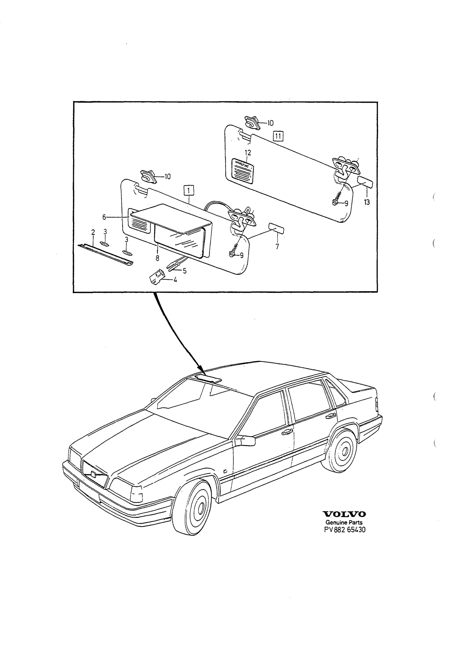 Pare-soleil til Volvo 850 USA