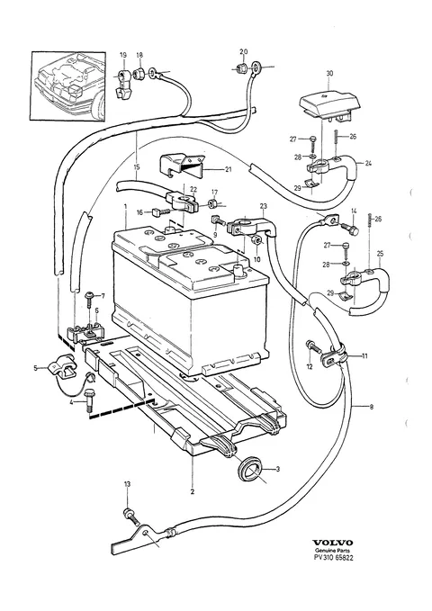 Batterie avec pieces de suspension