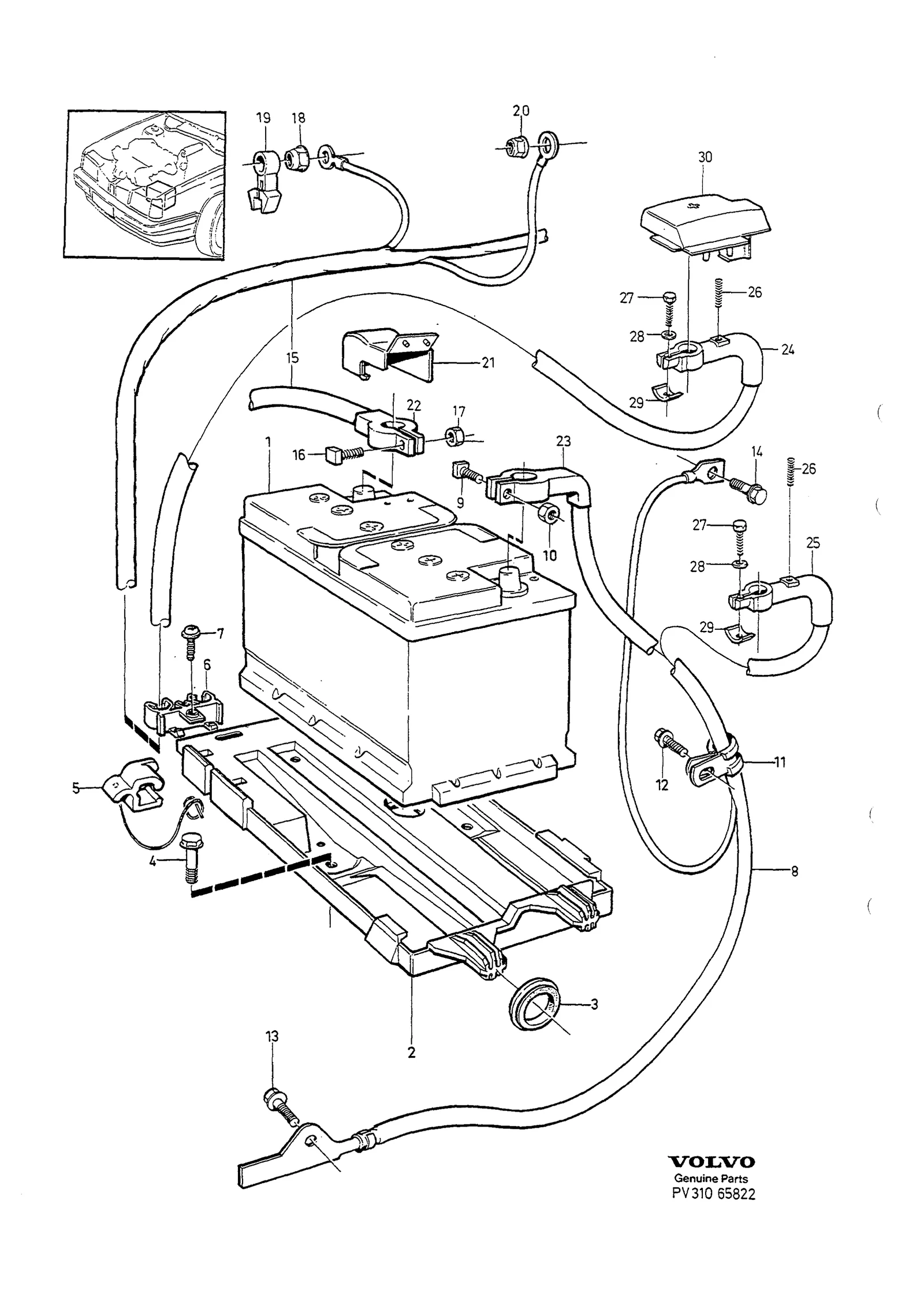 BATTERY WITH MOUNTING PARTS