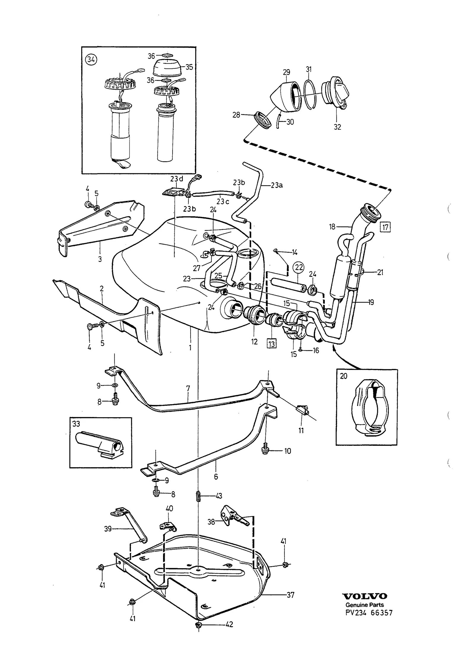 FUEL TANK AND CONNECTING PARTS